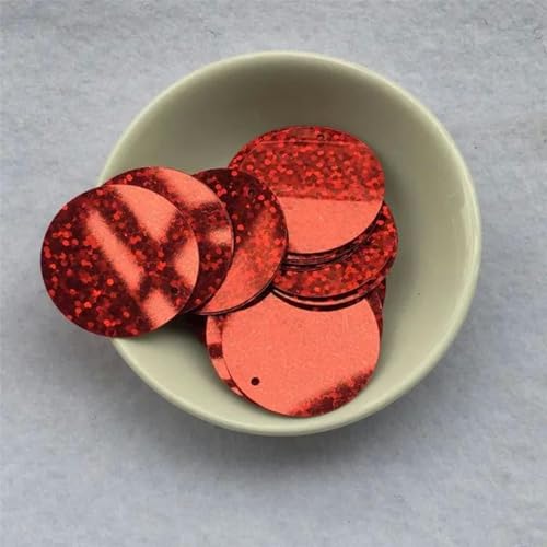 40 Stück 3 cm große Pailletten, seitliches Bohren, 30 mm, PVC, rund, lose Pailletten, Nähen, Basteln, Diy, Sammelalbum, handgefertigtes Projekt, Bekleidungszubehör, Laserrot 40 Stück 3 cm große Pailletten, seitliches Bohren, 30 mm, PVC, rund, lose Pailletten, Nähen, Basteln, Diy, Sammelalbum, handgefertigtes Projekt, Bekleidungszubehör, Laserrot von ZUYCML
