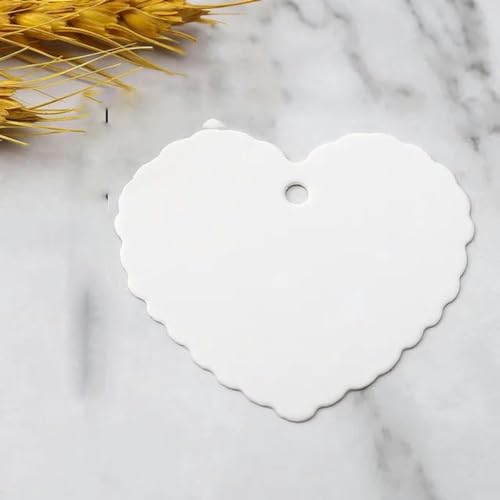 50 Stück herzförmige Anhänger, Dankeschön-Geschenkverpackungsetiketten, Kraftpapier, Karten, Hängeetiketten, Kleidungsstücke, Schuhe, Taschen, Zubehör, Dekoration, Weiß, 6,5 x 6 cm 50 Stück herzförmige Anhänger, Dankeschön-Geschenkverpackungsetiketten, Kraftpapier, Karten, Hängeetiketten, Kleidungsstücke, Schuhe, Taschen, Zubehör, Dekoration, Weiß, 6,5 x 6 cm von ZUYCML