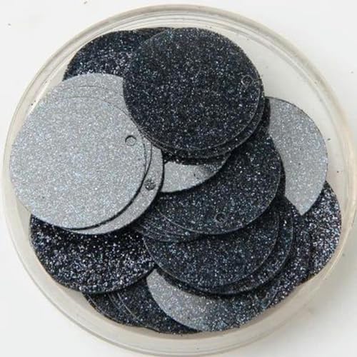 Glitzernde 20-mm-Pailletten, große, flache, runde Pailletten, lose Pailletten, Paillette, Nähen, Hochzeit, Basteln, Damenbekleidungszubehör, 20 g, Schwarz, 20 mm Glitzernde 20-mm-Pailletten, große, flache, runde Pailletten, lose Pailletten, Paillette, Nähen, Hochzeit, Basteln, Damenbekleidungszubehör, 20 g, Schwarz, 20 mm von ZUYCML