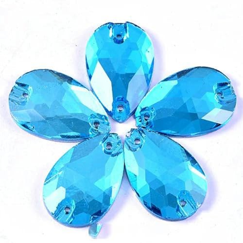 Glitzernde Strasssteine zum Aufnähen in Tropfenform, flache Rückseite, Kristalle, Tropfen-Aufnäher, Glas-Strass für Hochzeitskleider, Aquamarin, 11 x 18 mm, 28 Stück Glitzernde Strasssteine zum Aufnähen in Tropfenform, flache Rückseite, Kristalle, Tropfen-Aufnäher, Glas-Strass für Hochzeitskleider, Aquamarin, 11 x 18 mm, 28 Stück von ZUYCML