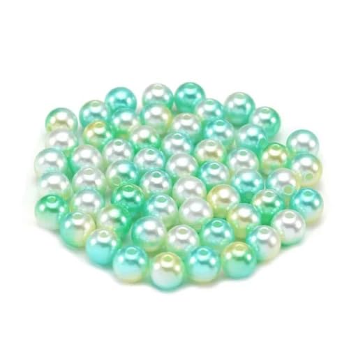 Imitation runde Perlen, Acryl-Abstandsperlen, lose Perlen für die Schmuckherstellung, DIY-Kleidungsperlen, Perlen, DIY-Armband, Blaugrün, 12 mm x 50 Stück von ZUYCML