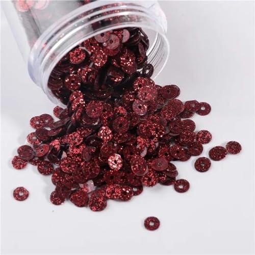 Pailletten, 4 mm, glitzernde Pailletten, flach, rund, lose Pailletten, Nähen, Hochzeit, Dekoration, Basteln, Sammelalbum, DIY-Zubehör, 2000 Stück, Weinrot Pailletten, 4 mm, glitzernde Pailletten, flach, rund, lose Pailletten, Nähen, Hochzeit, Dekoration, Basteln, Sammelalbum, DIY-Zubehör, 2000 Stück, Weinrot von ZUYCML