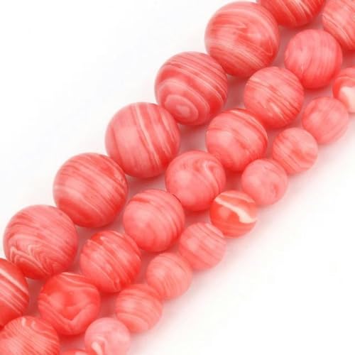 Rote Korallen-Jade-Perlen, Naturstein, rund, lose Mineralperlen für Schmuckherstellung, DIY, handgefertigtes Armband, 38,1 cm, Spitzenachat, 8 mm, ca. 46 Stück Rote Korallen-Jade-Perlen, Naturstein, rund, lose Mineralperlen für Schmuckherstellung, DIY, handgefertigtes Armband, 38,1 cm, Spitzenachat, 8 mm, ca. 46 Stück von ZUYCML