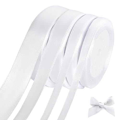 8 Bände 176m Satinband Weiss, 6/10/15/20mm Geschenkband Weiss, Mehrzweck Schleifenband Hochzeit, Geschenkband Hochzeit, Satinbänder für Geschenkverpackung und Geburtstag Geschenke 8 Bände 176m Satinband Weiss, 6/10/15/20mm Geschenkband Weiss, Mehrzweck Schleifenband Hochzeit, Geschenkband Hochzeit, Satinbänder für Geschenkverpackung und Geburtstag Geschenke von ZUYIST