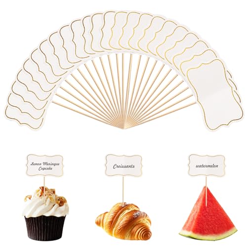 ZUYIST 56 Stück Buffet Schilder, Weiß Zahnstocher Flaggen Käse Marker Fähnchen Schilder zum Beschriften für Alle Arten von Events Party Kuchen Lebensmittel Dekoration Cupcake Muffins Deko ZUYIST 56 Stück Buffet Schilder, Weiß Zahnstocher Flaggen Käse Marker Fähnchen Schilder zum Beschriften für Alle Arten von Events Party Kuchen Lebensmittel Dekoration Cupcake Muffins Deko von ZUYIST