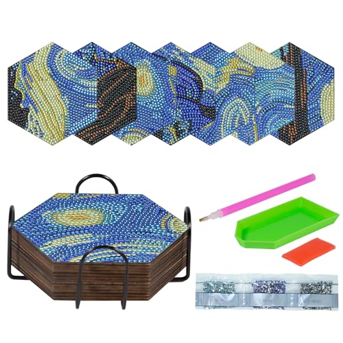 ZUYIST 8 Stück Diamond Painting Untersetzer mit Halter, Diamant Tassenuntersetzer, DIY Diamond Painting Erwachsene Tasse Matte, 5D Diamond Painting Kinder Art Untersetzer Gläser für Restaurants Bars ZUYIST 8 Stück Diamond Painting Untersetzer mit Halter, Diamant Tassenuntersetzer, DIY Diamond Painting Erwachsene Tasse Matte, 5D Diamond Painting Kinder Art Untersetzer Gläser für Restaurants Bars von ZUYIST