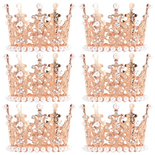 ZUYYON Mini-Kronen-Kuchenaufsatz, kleine Tiara, Kuchendekoration, Perlen, Kristall, Vintage-Krone, Blume, Blumenstrauß, Krone, Cupcake-Dekoration für Hochzeit, Geburtstag, Babyparty, Roségold, 6 Stück ZUYYON Mini-Kronen-Kuchenaufsatz, kleine Tiara, Kuchendekoration, Perlen, Kristall, Vintage-Krone, Blume, Blumenstrauß, Krone, Cupcake-Dekoration für Hochzeit, Geburtstag, Babyparty, Roségold, 6 Stück von ZUYYON
