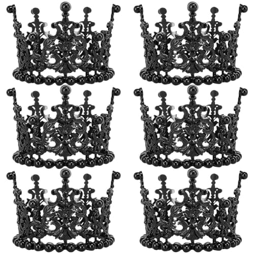 ZUYYON Mini-Kronen-Kuchendekoration, kleine Tiara, Kuchendekoration, Perlen, Kristall, Vintage-Krone, Blumenstrauß, Krone, Cupcake-Dekoration für Hochzeit, Geburtstag, Babyparty, Schwarz, 6 Stück ZUYYON Mini-Kronen-Kuchendekoration, kleine Tiara, Kuchendekoration, Perlen, Kristall, Vintage-Krone, Blumenstrauß, Krone, Cupcake-Dekoration für Hochzeit, Geburtstag, Babyparty, Schwarz, 6 Stück von ZUYYON