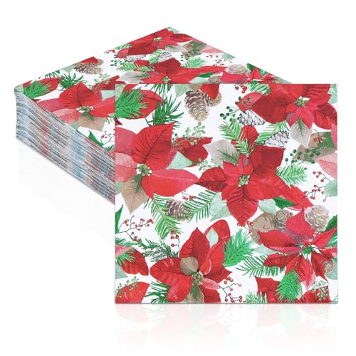 Servietten Weihnachtsstern Papier Servietten Rot Weihnachten 50 Stück 33x33cm Party Servietten für Weihnachtsferien New Year Parties Servietten Weihnachtsstern Papier Servietten Rot Weihnachten 50 Stück 33x33cm Party Servietten für Weihnachtsferien New Year Parties von ZVK