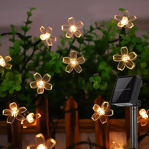 ZVO Solar Lichterkette Außen Blumen, 7M 50 LED Solar Lichterkette Aussen Blühen Blume Kirschblüten, 8 Modus IP65 Wasserdichte Solarbeleuchtung für Terrasse Garten Balkon Weihnachten Deko(warmweiß) ZVO Solar Lichterkette Außen Blumen, 7M 50 LED Solar Lichterkette Aussen Blühen Blume Kirschblüten, 8 Modus IP65 Wasserdichte Solarbeleuchtung für Terrasse Garten Balkon Weihnachten Deko(warmweiß) von ZVO