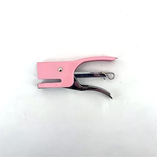 1 Stück, keine Nägel, Heftklammern, Heftmaschine, Metallhefter, Zange, Verpackungszange, Hefter, 10–16 Blatt Kapazität, kein Heftklammern-Clip Heftgerät(Pink) von ZWCSHUU