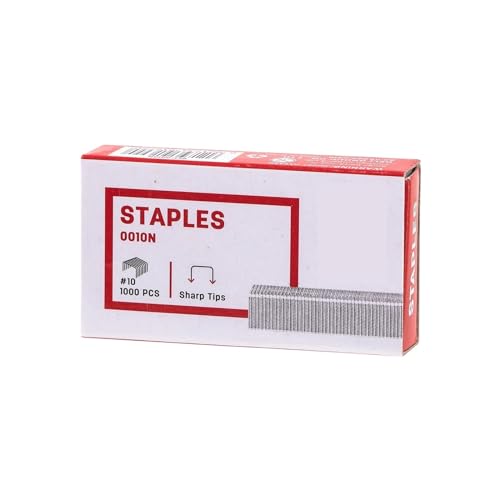 Bunter Mini-Hefter aus Metall, mühelose modische Hefter mit tragbarem, kompaktem Schreibwaren- und Bürobedarf Heftgerät(1 box Staples) von ZWCSHUU
