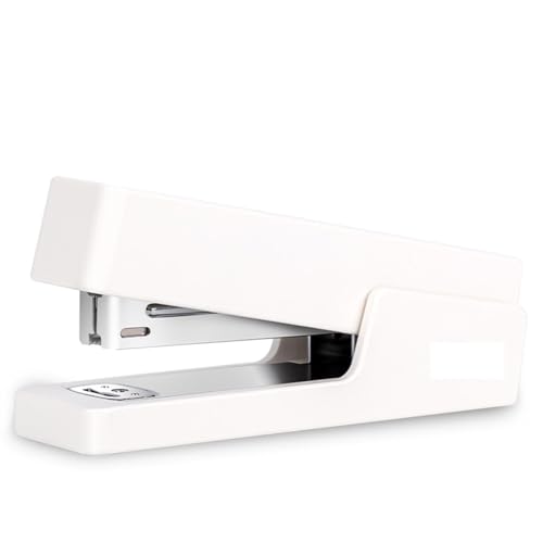 Hefter mit 1000 Stück Heftklammern 24/6 26/6 Modehefter for Schreibwaren, Bürozubehör, Schulbedarf Heftgerät(White) von ZWCSHUU