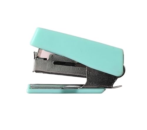 Mini-Hefter mit 500 Heftklammern, bonbonfarbenes Metall-Hefter-Set, Mini-Binder, Büro-Bindemaschine Heftgerät(Green) von ZWCSHUU