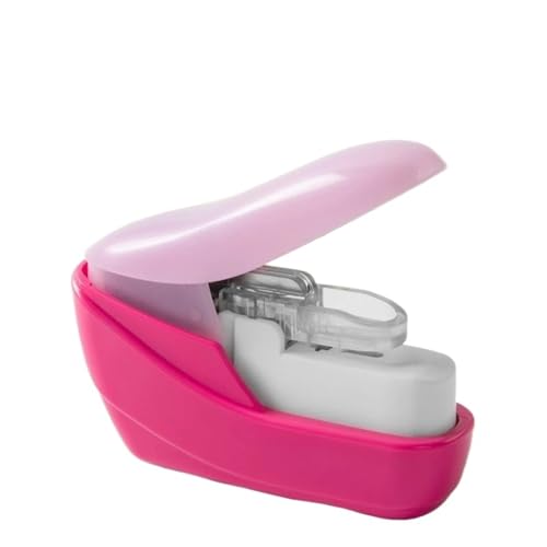 Mini No Nails Easy Effortless Hefter Buchhefter ohne Heftklammer Bürobindebedarf Schulbedarf Heftgerät(Rose red) von ZWCSHUU