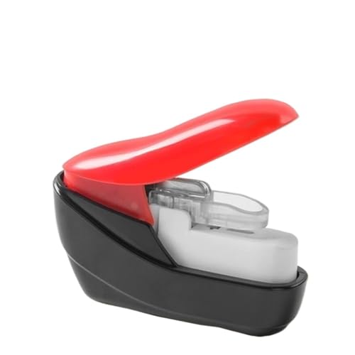 Mini ohne Nägel, einfacher, müheloser Hefter, Papierhefter, Heftklammer, for Büro, Bindebedarf, Schulbedarf Heftgerät(Red) von ZWCSHUU