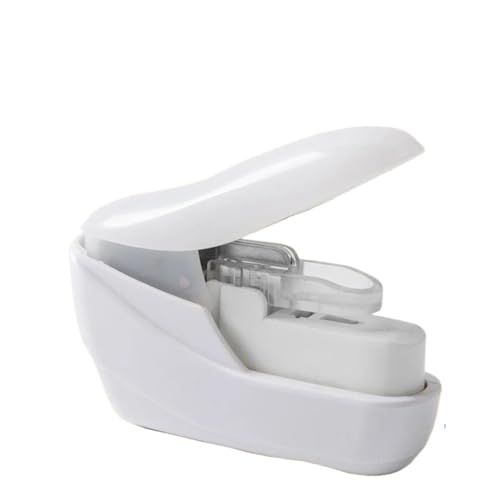 Nagellose Heftmaschine, Mini-Heftgerät ohne Heftklammern for Bücher, Papierhefter Heftgerät(White) von ZWCSHUU