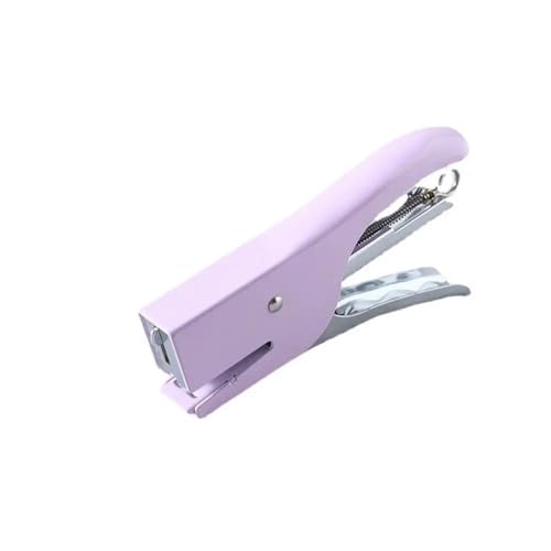 Robuster Hefter aus Metall, praktisches Bindezubehör, 16 Blatt Kapazität, Zangenhefter, Bonbonfarbe, keine Heftklammern, Büroklammer Heftgerät(Purple) von ZWCSHUU