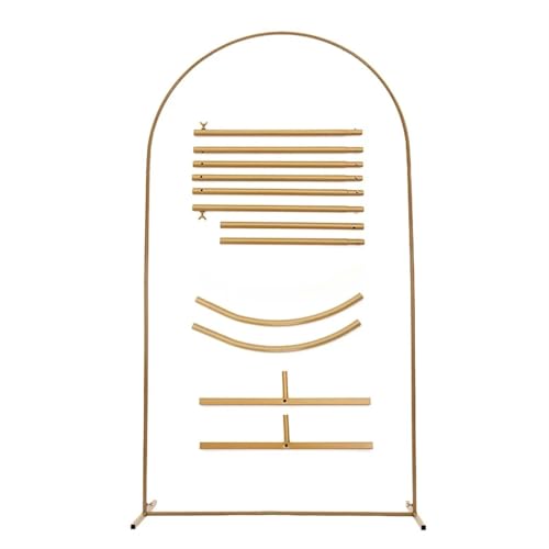 ZWCSHUU Goldener Bogenrahmen Hochzeitsfestdekoration Hintergrundständer Gewölbte Rundrohrhalterung Ballon Kit Display Hintergrund Ballonbogen Gestell(4ft(120cm)) von ZWCSHUU