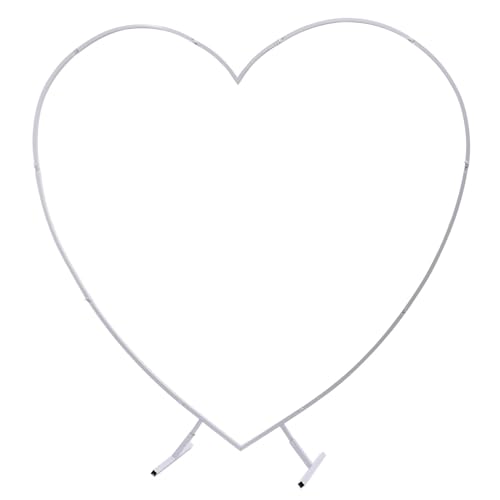 ZWCSHUU Moderner Blumen-Ballonrahmen-Hintergrund, 210 cm (6,89 Fuß) herzförmiger Metall-Ballonbogen-Ständerrahmen-Display-Kit for Hochzeiten Ballonbogen Gestell(Silver) von ZWCSHUU