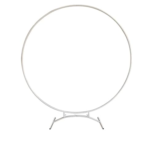 ZWCSHUU Runder Hochzeitsbogen-Hintergrundständer, Weißgold, Metallkreis, Ballon-Blumenbogenrahmen for die Geburtstagsparty-Dekoration Ballonbogen Gestell(White,Diameter1.5m) von ZWCSHUU