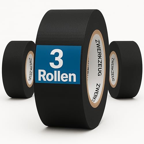 ZWERKZEUG Panzertape - 3 Rollen - Reparatur Klebeband - Gewebeband - extra stark - wasserfest - Gaffa Tape - power Duct Tape - Panzerband - in zwei Farben erhältlich - 48mm x 96m von ZWERKZEUG