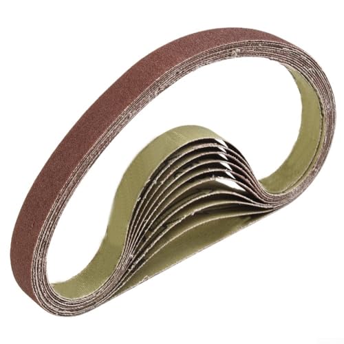 ZWEquipint Schleifbänder, 15 x 452 mm, Körnung 60, 600, Schleifstreifen, für M10 Schleifadapter, Poliermaschine, Metall, Holz, Leder, Textilindustrie (120) von ZWEquipint