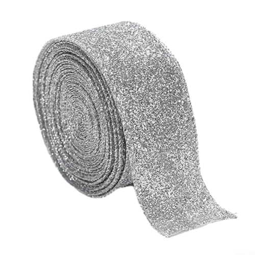 ZWEquipint Weihnachtsband, Goldpulver, dekoratives Schleifenmaterial, 5 Stück, 3,8 cm, 5 cm, 6,3 x 2 m, Hanfimitat, für Kränze, Basteln, Winterdekoration, Verpackung (6) von ZWEquipint