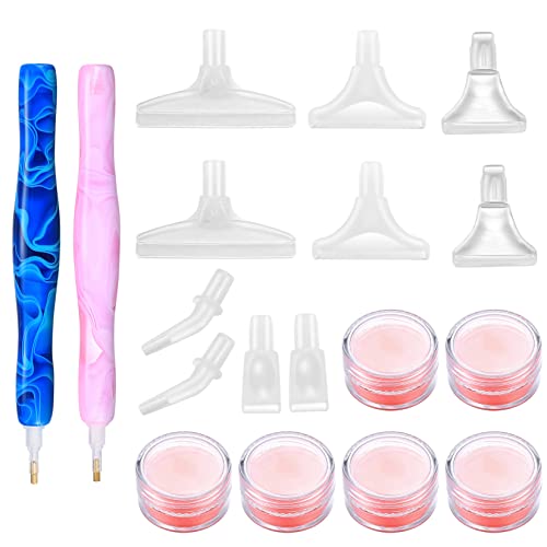 DIY 5D Diamant Painting Stifte Set, Diamant Malerei Zubehör, Diamond Art Painting Stift Zubehör Werkzeuge mit Diamant Malerei Kleber Ton und Ersatz Stiftköpfen von ZWFSDM