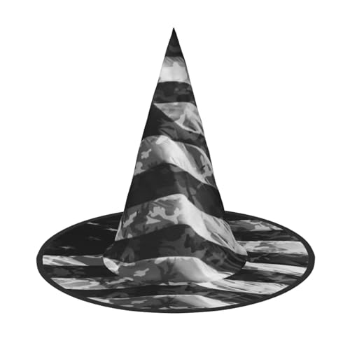 ZWLPNZZD (Amerikanische Flagge) Bedruckter faltbarer Halloween-Hut Urlaub Kostüm Kappe Cosplay Party Hexenhüte 3 Stück von ZWLPNZZD
