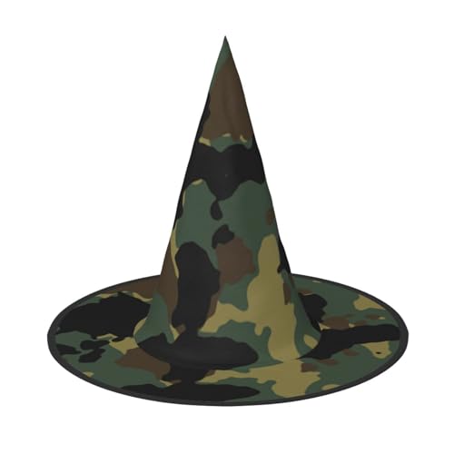 ZWLPNZZD (Camouflage-Muster) bedruckter, faltbarer Halloween-Hut, Urlaub, Kostüm, Kappe, Cosplay, Party, Hexenhüte, 3 Stück von ZWLPNZZD