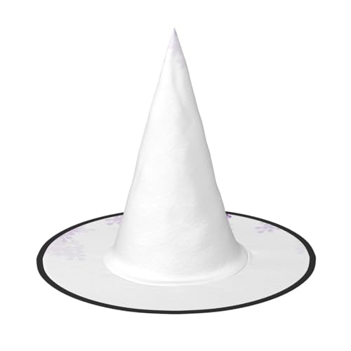 ZWLPNZZD (Einrahmung lila Blumen in Blüte) bedruckter faltbarer Halloween-Hut Urlaub Kostüm Kappe Cosplay Party Hexenhüte 2 Stück von ZWLPNZZD