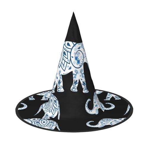 ZWLPNZZD (Elefant) Bedruckter faltbarer Halloween-Hut Urlaub Kostüm Kappe Cosplay Party Hexenhüte 1 von ZWLPNZZD