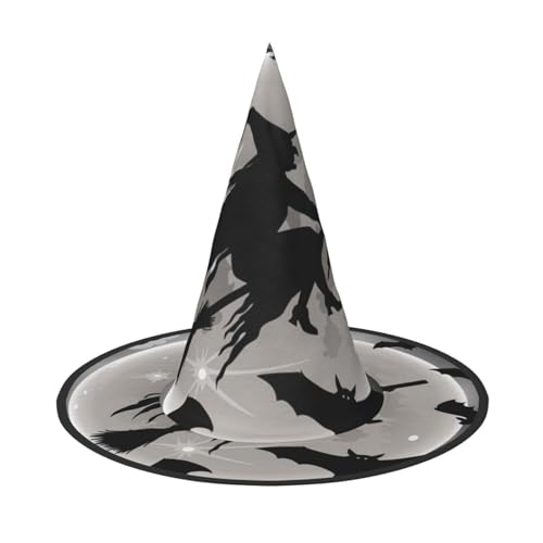 ZWLPNZZD (Halloween-Hexe) bedruckter faltbarer Halloween-Hut Urlaub Kostüm Kappe Cosplay Party Hexenhüte 1 von ZWLPNZZD