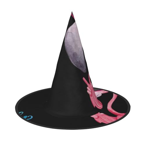 ZWLPNZZD (Hello Glasses Flamingo) Printed Foldable Halloween Hat Holiday Costume Cap Cosplay Party Witch Hats 1 von ZWLPNZZD
