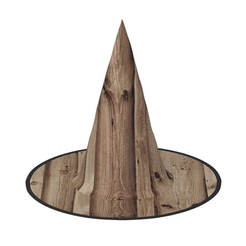 ZWLPNZZD (Holzmaserung) bedruckter faltbarer Halloween-Hut, Urlaub, Kostüm, Kappe, Cosplay, Party, Hexenhüte, 2 Stück von ZWLPNZZD