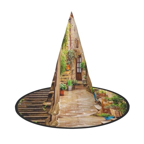 ZWLPNZZD (Italienische Straße) bedruckter faltbarer Halloween-Hut Urlaub Kostüm Kappe Cosplay Party Hexenhüte 1 von ZWLPNZZD