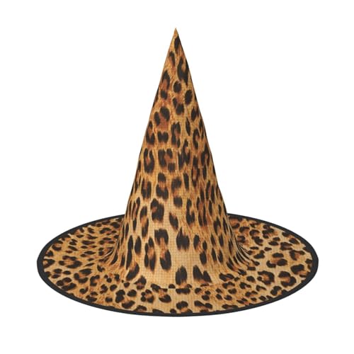 ZWLPNZZD (Leopardenmuster) bedruckter faltbarer Halloween-Hut Urlaub Kostüm Kappe Cosplay Party Hexenhüte 1 von ZWLPNZZD
