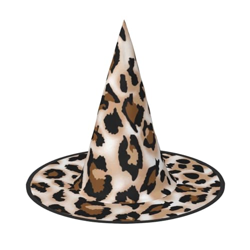 ZWLPNZZD (Leopardenmuster) bedruckter faltbarer Halloween-Hut Urlaub Kostüm Kappe Cosplay Party Hexenhüte 1 von ZWLPNZZD