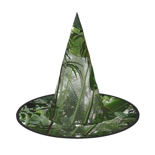 ZWLPNZZD (Tropischer Regenwald-Szene) bedruckter faltbarer Halloween-Hut, Urlaub, Kostüm, Kappe, Cosplay, Party, Hexenhüte, 3 Stück von ZWLPNZZD