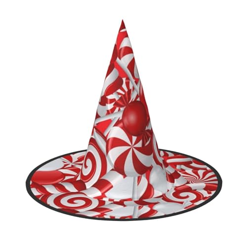 ZWLPNZZD (Zuckerstangen) bedruckter faltbarer Halloween-Hut, Urlaub, Kostüm, Kappe, Cosplay, Party, Hexenhüte, 3 Stück von ZWLPNZZD