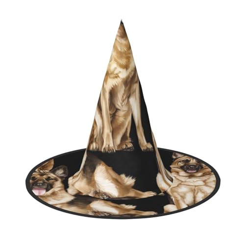 ZWLPNZZD Bedruckter faltbarer Halloween-Hut, Urlaub, Kostüm, Kappe, Cosplay, Party, Hexenhüte, 2 Stück von ZWLPNZZD