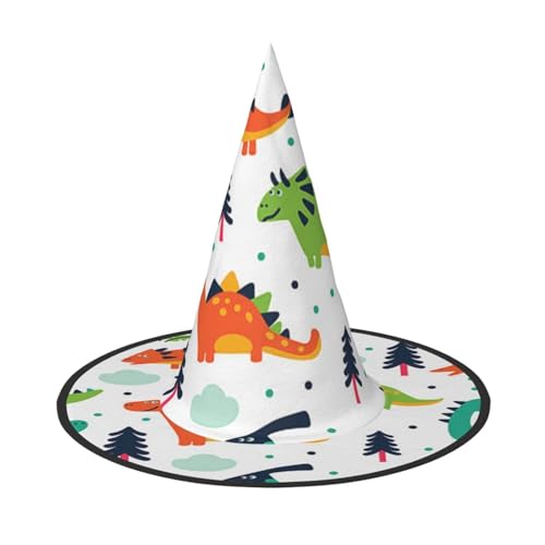 ZWLPNZZD Bunte Dinosaurier, bedruckt, faltbar, Halloween-Hut, Urlaub, Kostüm, Kappe, Cosplay, Party, Hexenhüte, 2 Stück ZWLPNZZD Bunte Dinosaurier, bedruckt, faltbar, Halloween-Hut, Urlaub, Kostüm, Kappe, Cosplay, Party, Hexenhüte, 2 Stück von ZWLPNZZD