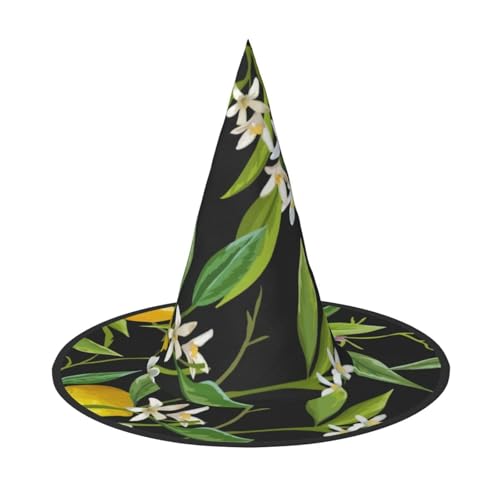 ZWLPNZZD Zitronengelb und Blume, bedruckter faltbarer Halloween-Hut, Urlaub, Kostüm, Kappe, Cosplay, Party, Hexenhüte, 2 Stück ZWLPNZZD Zitronengelb und Blume, bedruckter faltbarer Halloween-Hut, Urlaub, Kostüm, Kappe, Cosplay, Party, Hexenhüte, 2 Stück von ZWLPNZZD