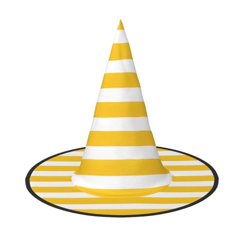 ZWLPNZZD Zitronenschale, gelbe Streifenmuster, bedruckter faltbarer Halloween-Hut, Urlaub, Kostüm, Kappe, Cosplay, Party, Hexenhüte, 2 Stück ZWLPNZZD Zitronenschale, gelbe Streifenmuster, bedruckter faltbarer Halloween-Hut, Urlaub, Kostüm, Kappe, Cosplay, Party, Hexenhüte, 2 Stück von ZWLPNZZD