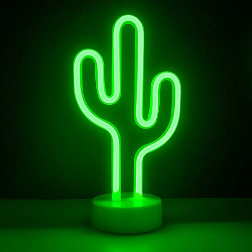LED Nacht Licht Nacht Tisch Lampe – ZWOOS Grüner Kaktus LED Deko Batterien Betrieben (Nicht im Lieferumfang Enthalten) Dekolampe für Wohnzimmer und Küche von ZWOOS