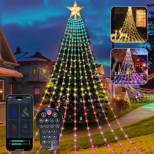 ZWOOS 400 LED Smart Weihnachtsbaum Beleuchtung, RGB Christbaumbeleuchtung Strom, Passen Muster, Farben und Text an, Integrierte 29 Muster, APP-Steuerung/Fernbedienung, Höhe 2 m ZWOOS 400 LED Smart Weihnachtsbaum Beleuchtung, RGB Christbaumbeleuchtung Strom, Passen Muster, Farben und Text an, Integrierte 29 Muster, APP-Steuerung/Fernbedienung, Höhe 2 m von ZWOOS