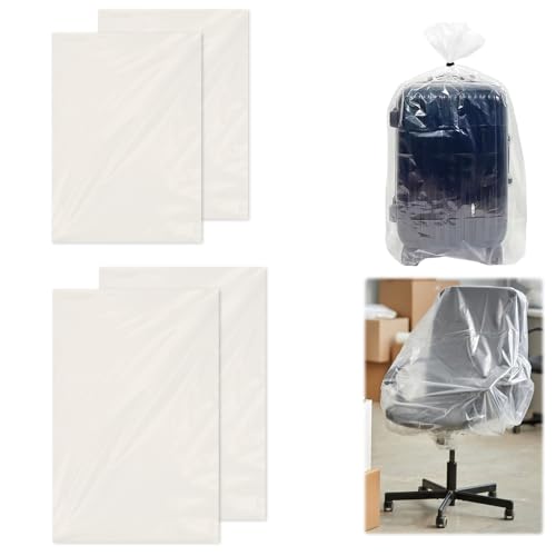 Aufbewahrungstaschen, 4 Stück Plastiktüten, Transparente Kunststoff Plastiktüten, Aufbewahrungsbeutel für Staubdicht, Gepäck, Koffer, Möbel, Stuhl, Kinder Fahrrad und mehr（100x152cm, 90x126cm） von ZWQLZG