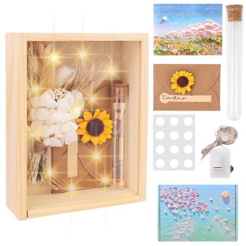 Shadow Box Frame, 3D Bilderrahmen mit getrockneten Blumen Holz Tiefer Bilderrahmen Display Box mit Licht Shadow Box Frame, 3D Bilderrahmen mit getrockneten Blumen Holz Tiefer Bilderrahmen Display Box mit Licht von ZWQLZG