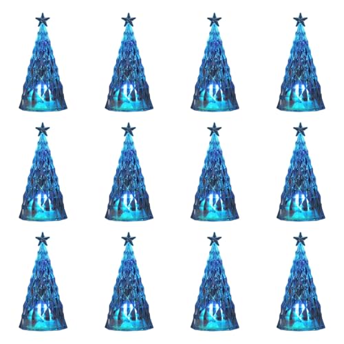 12 Stück Weihnachtsbaum mit Lichtern, Tischdekoration, Partydekoration, Urlaub, mit Lichtern, Tischdekoration 12 Stück Weihnachtsbaum mit Lichtern, Tischdekoration, Partydekoration, Urlaub, mit Lichtern, Tischdekoration von ZWTPGKRD